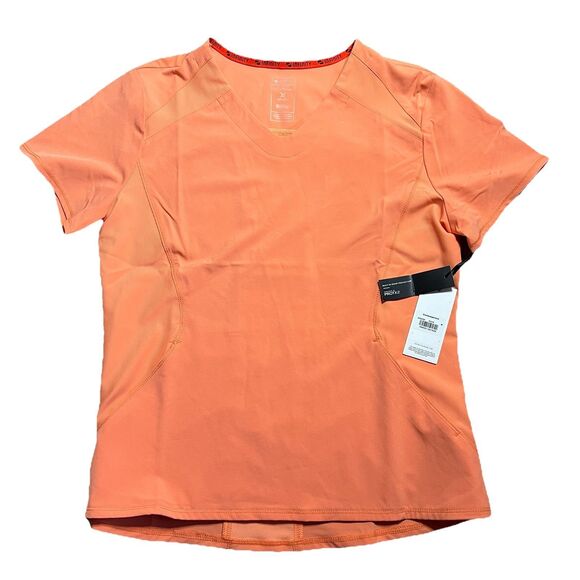 Infinity Tops - Infinity Scrubs Top Women’s Orange Scrub Top With Pockets IN620A EECR Medium